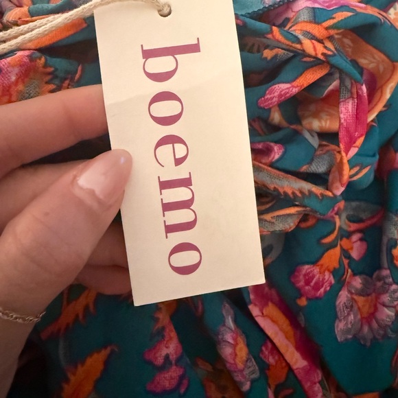 Anthropologie Blue and Pink Floral Maxi Dress - Picture 8 of 9